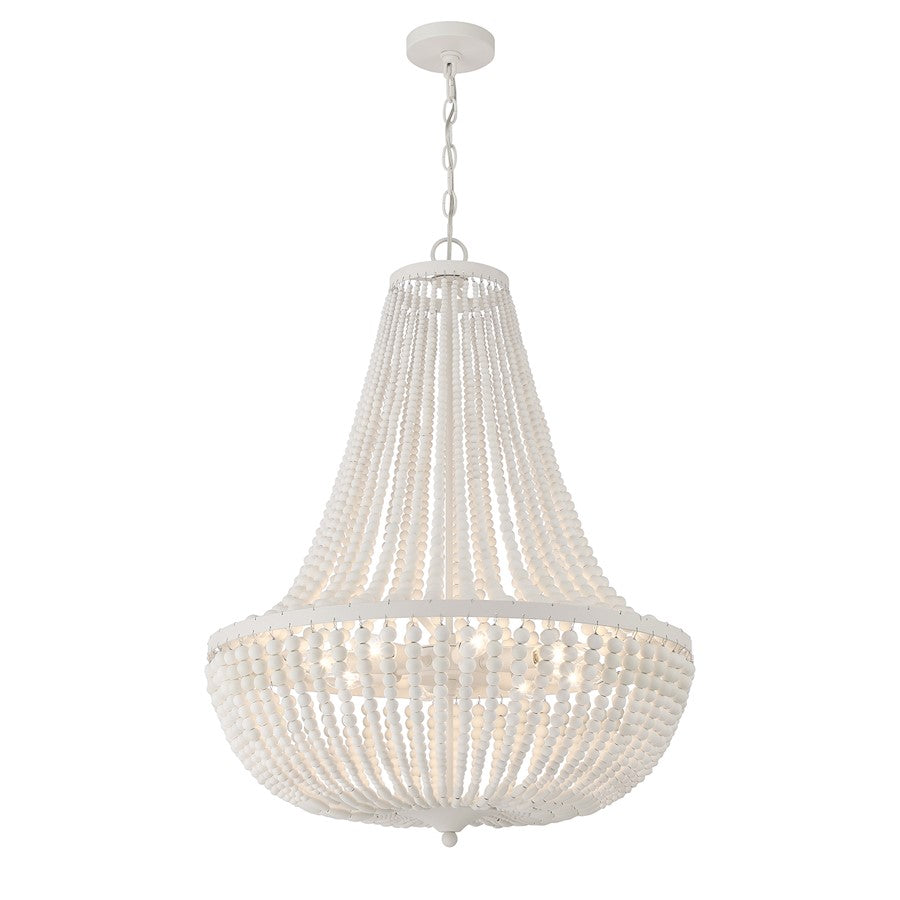 Crystorama Rylee 8 Light Chandelier, Matte White - 609-MT