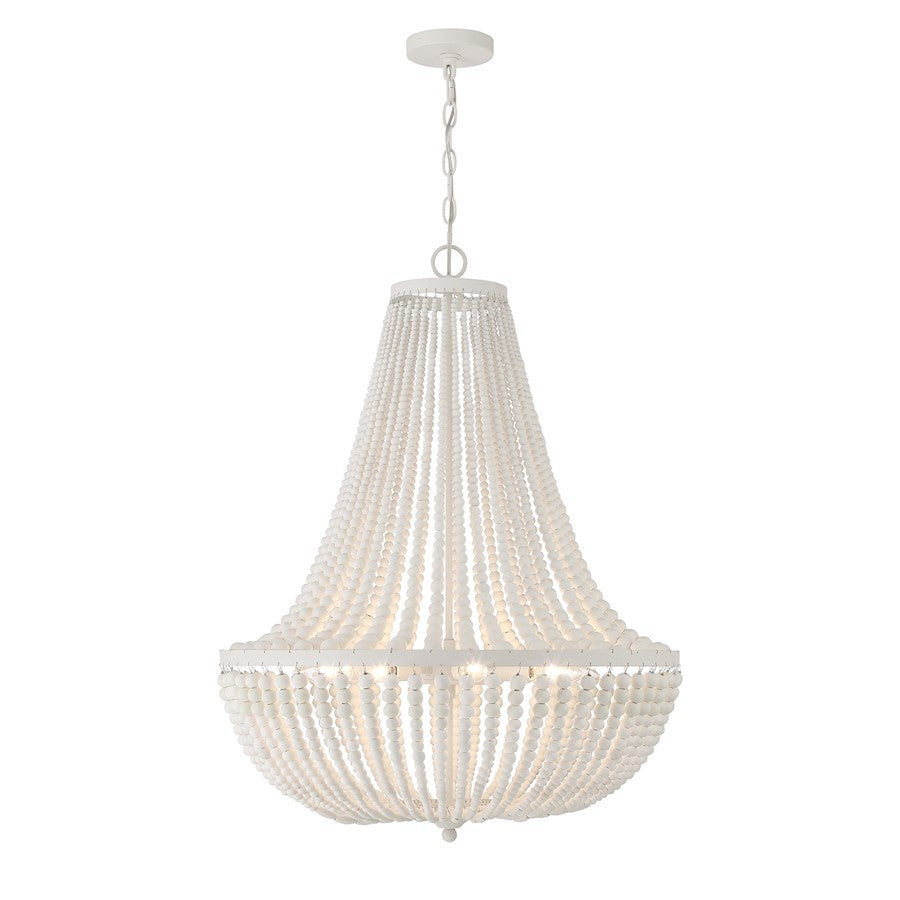 Crystorama Rylee 8 Light Chandelier, Matte White