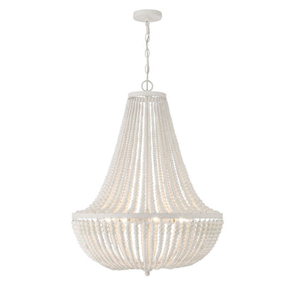 Crystorama Rylee 8 Light Chandelier, Matte White