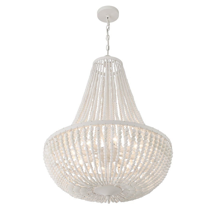 Crystorama Rylee 8 Light Chandelier, Matte White