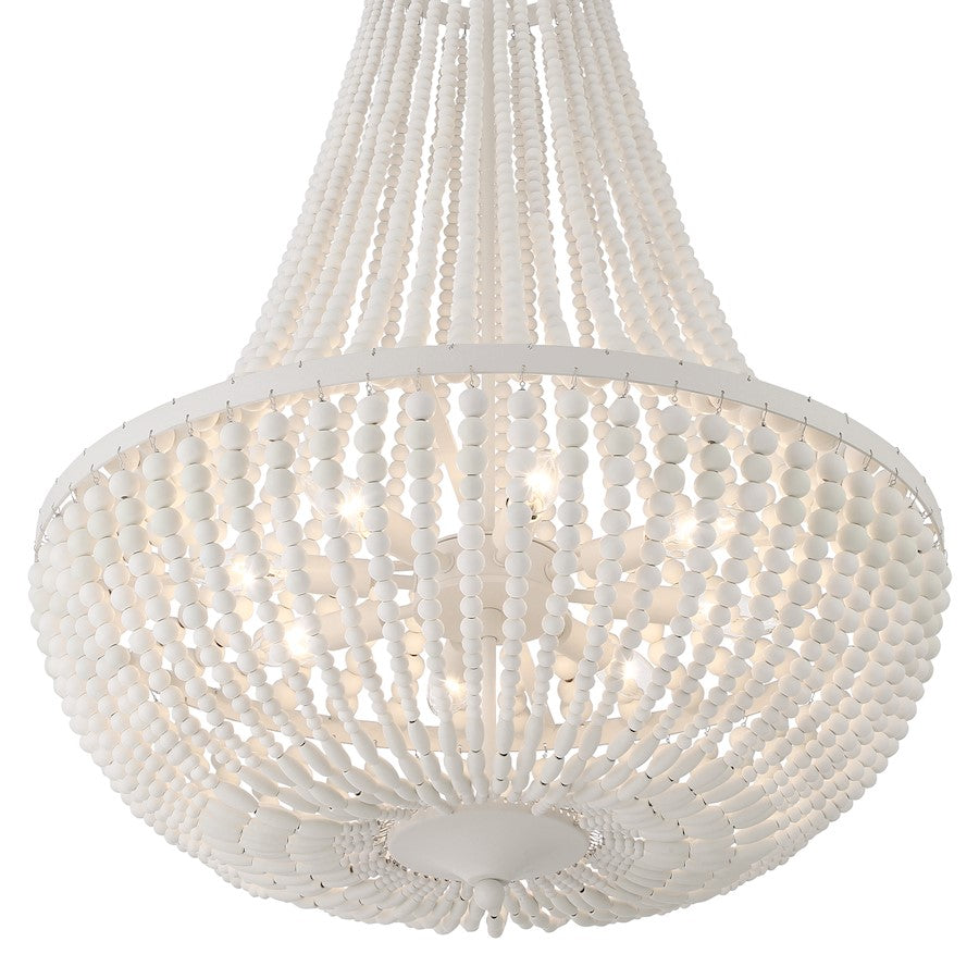 Crystorama Rylee 8 Light Chandelier, Matte White