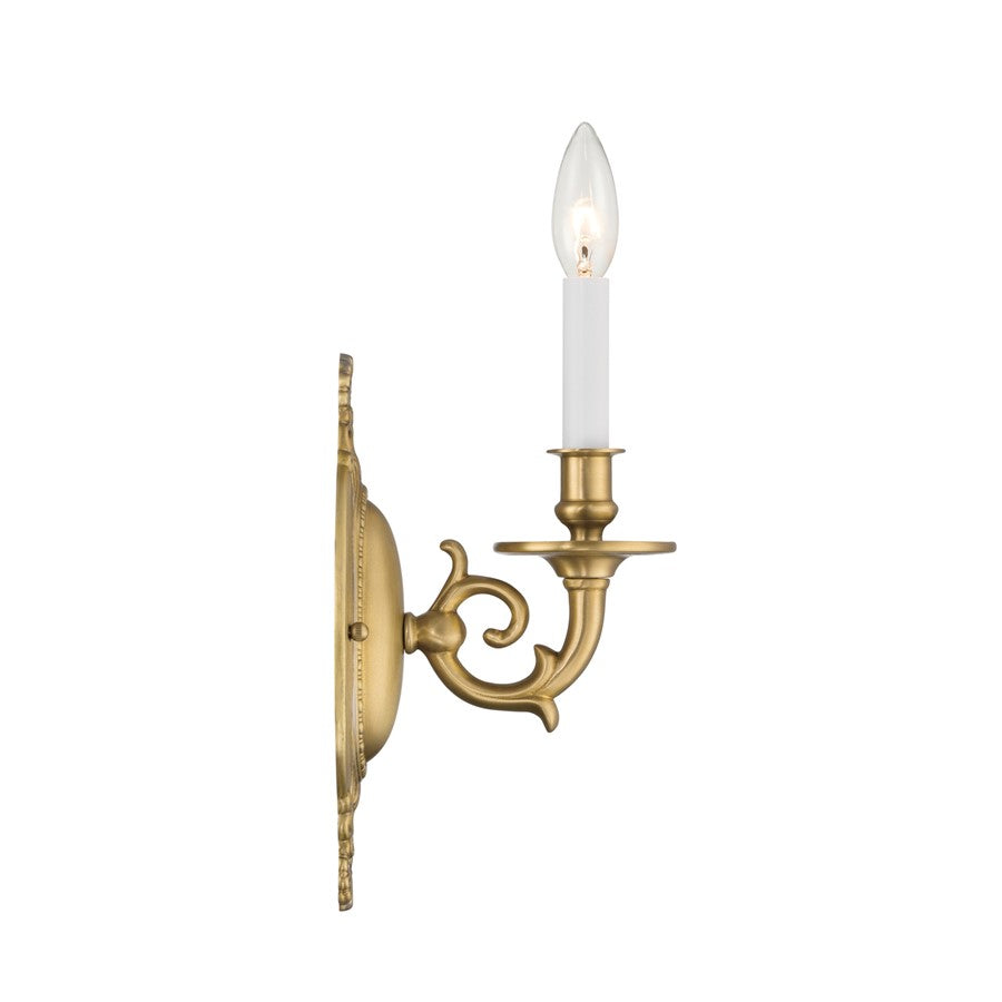 Crystorama Milford 1 Light 4.25" Sconce, Aged Brass