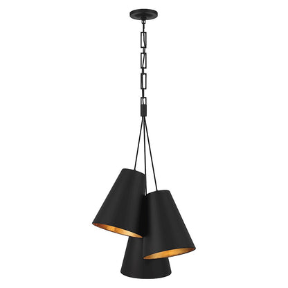 3 Light Pendant, Matte Black