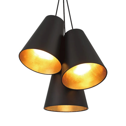 3 Light Pendant, Matte Black