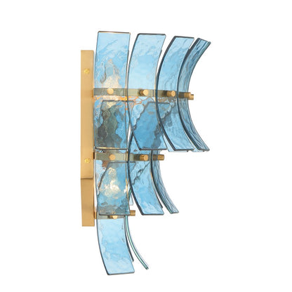 Crystorama Abigail 3 Light Sconce, Aged Bras/Gold/Blue