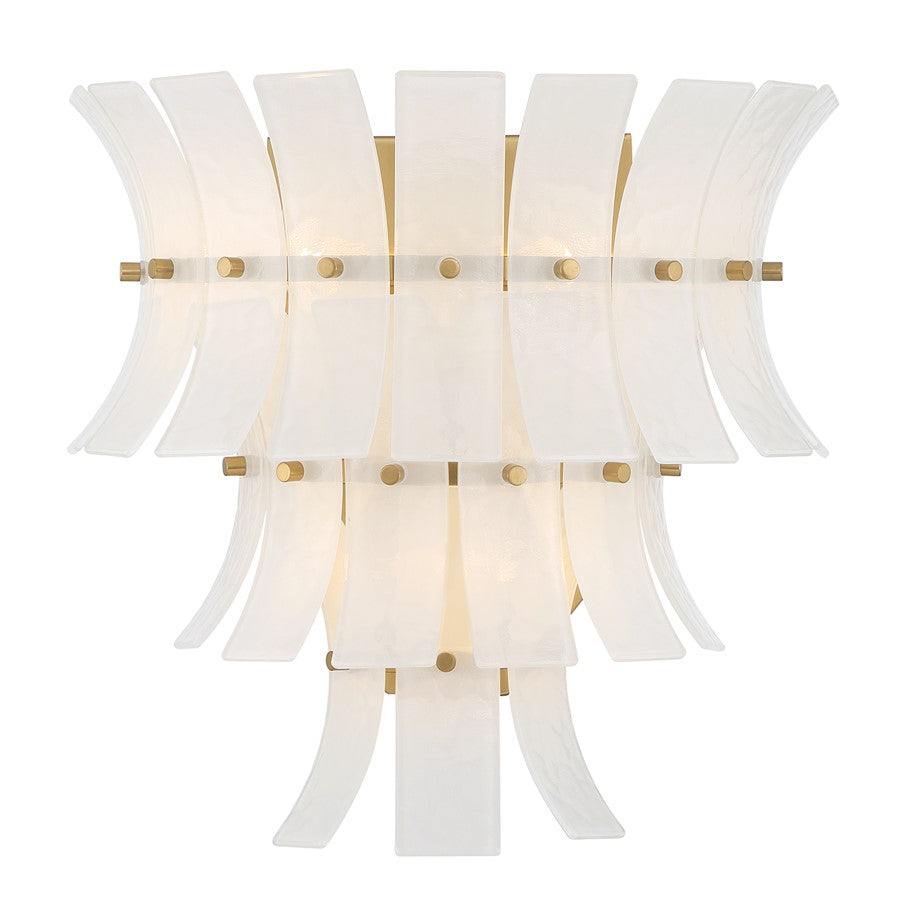 Crystorama Abigail 3 Light Sconce, White/Brass/Gold - ABI-2002-AG-WH