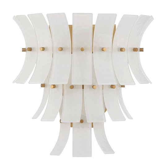 Crystorama Abigail 3 Light Sconce, White/Brass/Gold