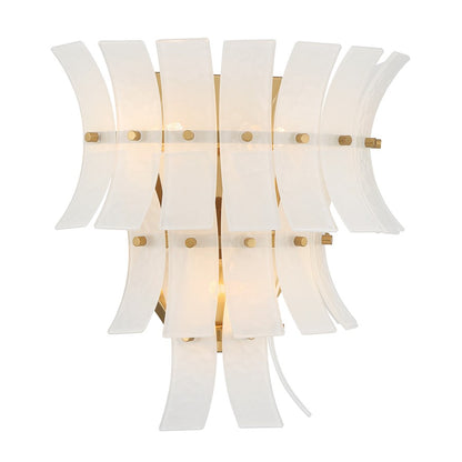 Crystorama Abigail 3 Light Sconce, White/Brass/Gold