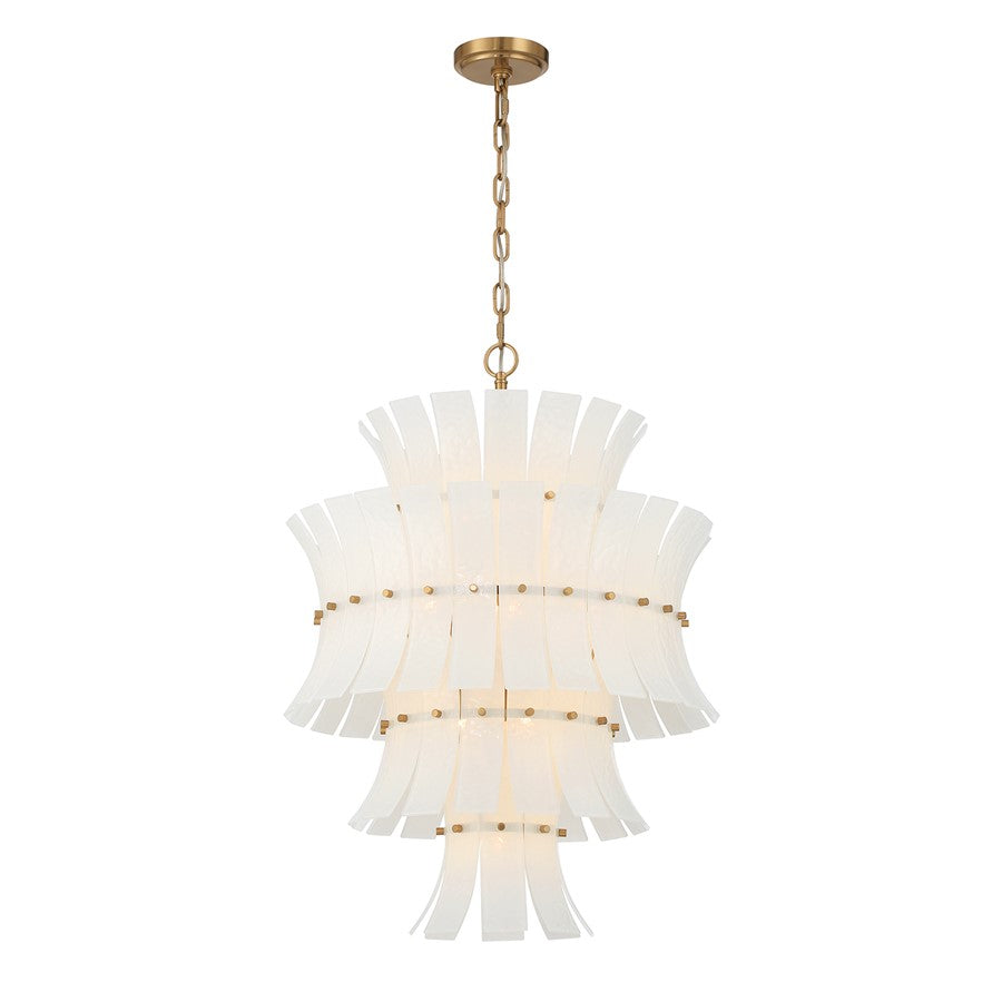 Crystorama Abigail 13 Light Chandelier, White/Brass/Gold - ABI-2006-AG-WH