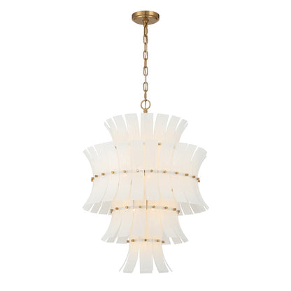 Crystorama Abigail 13 Light Chandelier, White/Brass/Gold - ABI-2006-AG-WH