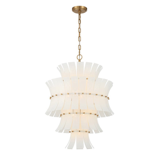 Crystorama Abigail 13 Light Chandelier, White/Brass/Gold - ABI-2006-AG-WH