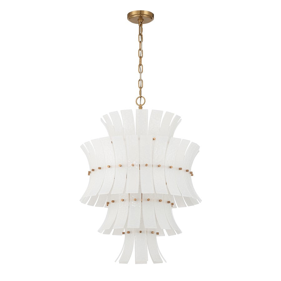 Crystorama Abigail 13 Light Chandelier, White/Brass/Gold