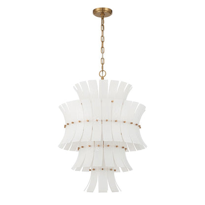 Crystorama Abigail 13 Light Chandelier, White/Brass/Gold