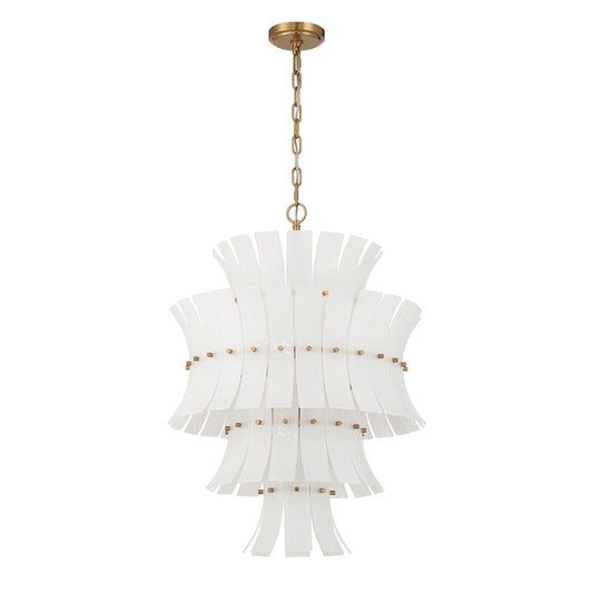 Crystorama Abigail 13 Light Chandelier, White/Brass/Gold
