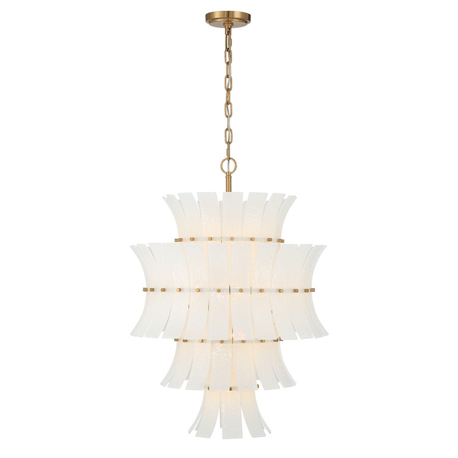 Crystorama Abigail 13 Light Chandelier, White/Brass/Gold