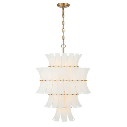 Crystorama Abigail 13 Light Chandelier, White/Brass/Gold