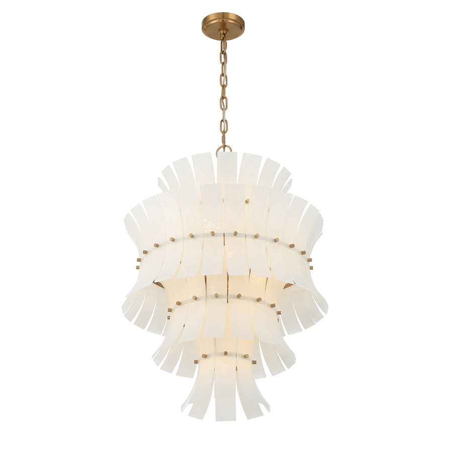 Crystorama Abigail 13 Light Chandelier, White/Brass/Gold