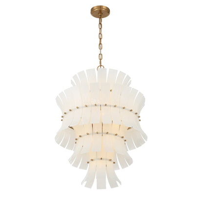 Crystorama Abigail 13 Light Chandelier, White/Brass/Gold