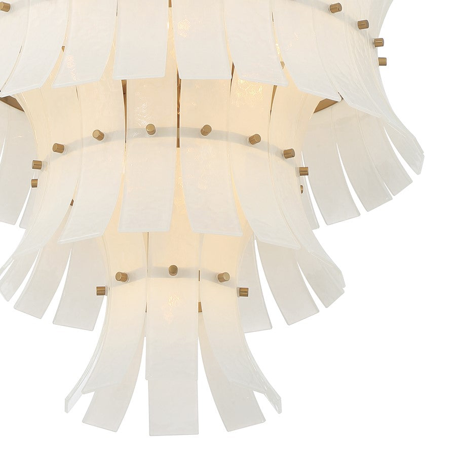 Crystorama Abigail 13 Light Chandelier, White/Brass/Gold