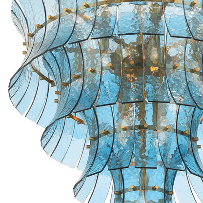 Crystorama Abigail 21 Light Chandelier, Blue/Brass/Gold