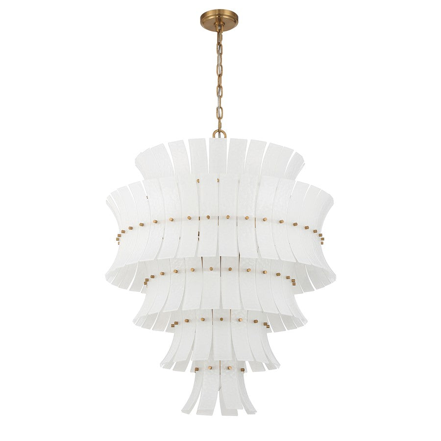 Crystorama Abigail 21 Light Chandelier, White/Brass/Gold