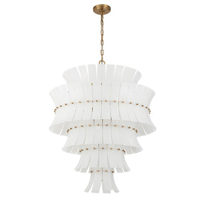 Crystorama Abigail 21 Light Chandelier, White/Brass/Gold