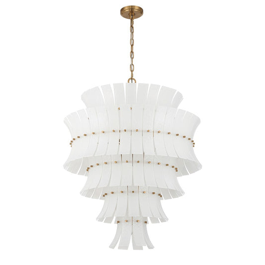 Crystorama Abigail 21 Light Chandelier, White/Brass/Gold