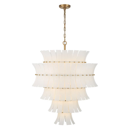 Crystorama Abigail 21 Light Chandelier, White/Brass/Gold