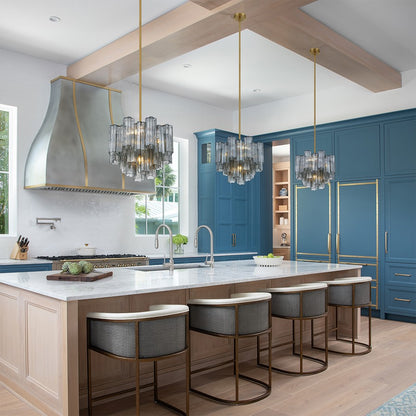 Crystorama Addis 4 Light Mini Chandelier, Gray/Brass/Gold/Smoke