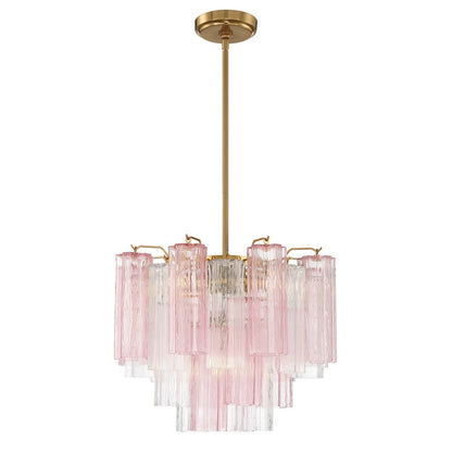 Crystorama Addis 4 Light Mini Chandelier, Aged Brass/Gold/Spring - ADD-300-AG-SP