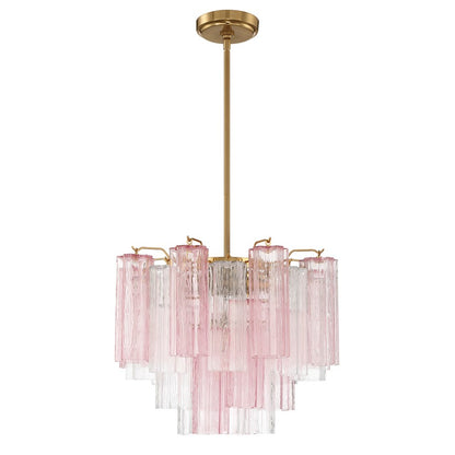 Crystorama Addis 4 Light Mini Chandelier, Aged Brass/Gold/Spring
