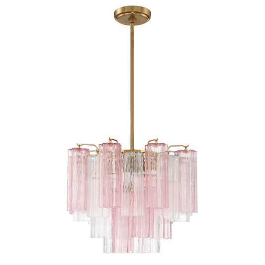 Crystorama Addis 4 Light Mini Chandelier, Aged Brass/Gold/Spring