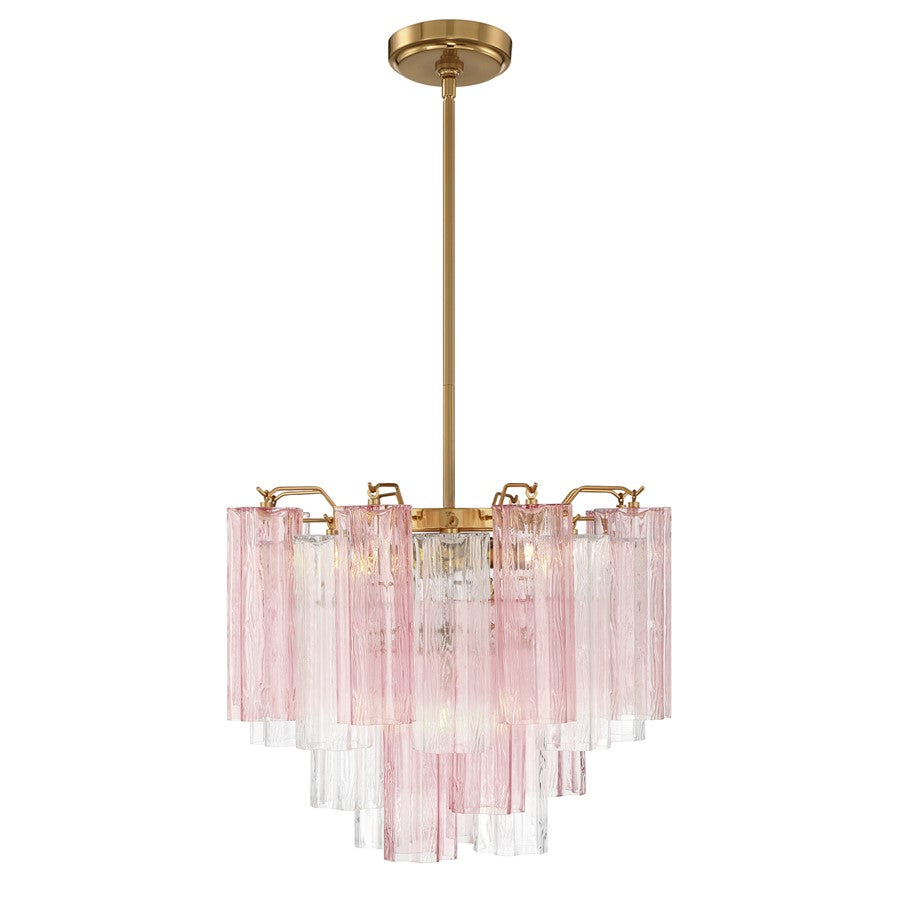 Crystorama Addis 4 Light Mini Chandelier, Aged Brass/Gold/Spring