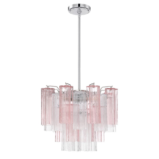 Crystorama Addis 4 Light Mini Chandelier, Chrome/Spring