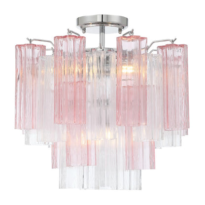 Crystorama Addis 4 Light Semi Flush, Chrome/Spring - ADD-300-CH-SP-CEILING