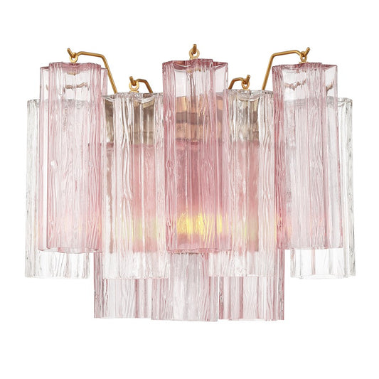 Crystorama Addis 2 Light Geometric Sconce, Brass/Gold/Spring - ADD-302-AG-SP