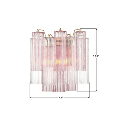 Crystorama Addis 2 Light Sconce, Brass/Gold/Spring