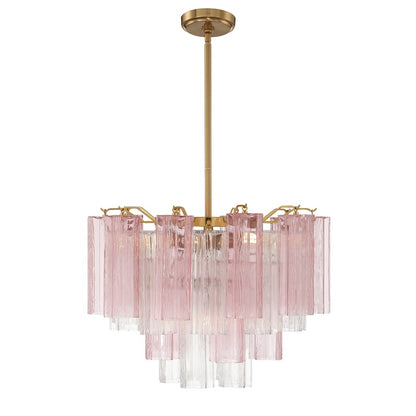 Crystorama Addis 6 Light Chandelier, Brass/Gold/Spring