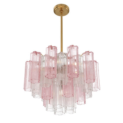 Crystorama Addis 6 Light Chandelier, Brass/Gold/Spring