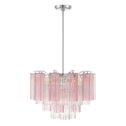 Crystorama Addis 6 Light Chandelier, Chrome/Spring
