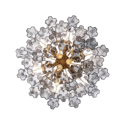 Crystorama Addis 9 Light Chandelier, Gray/Brass/Gold/Smoke