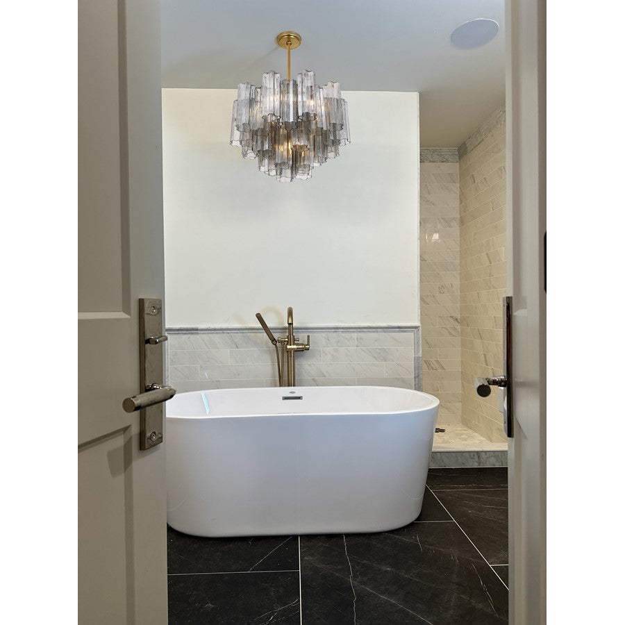 Crystorama Addis 9 Light Chandelier, Gray/Brass/Gold/Smoke