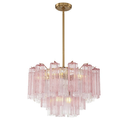 Crystorama Addis 9 Light Chandelier, Brass/Gold/Spring - ADD-308-AG-SP