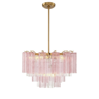 Crystorama Addis 9 Light Chandelier, Brass/Gold/Spring