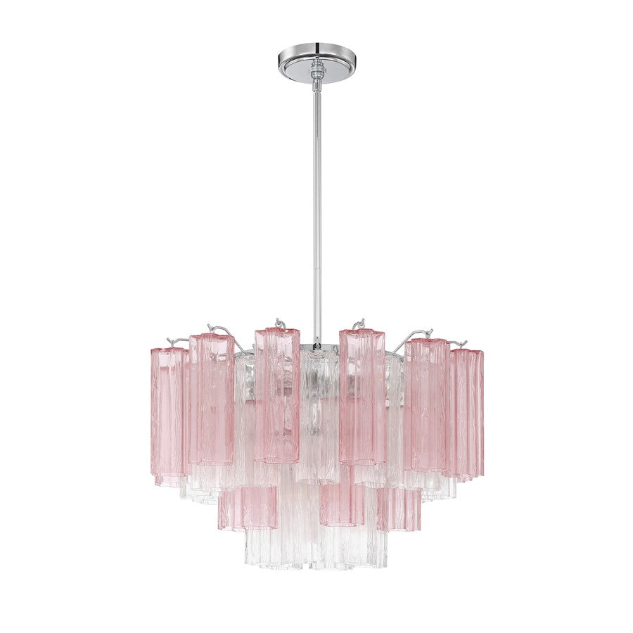 Crystorama Addis 9 Light Chandelier, Chrome/Spring