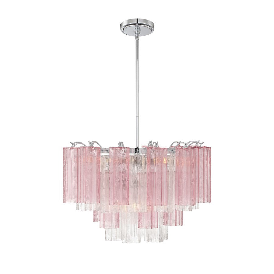 Crystorama Addis 9 Light Chandelier, Chrome/Spring