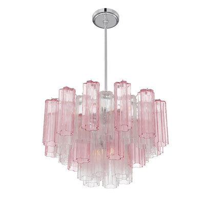 Crystorama Addis 9 Light Chandelier, Chrome/Spring
