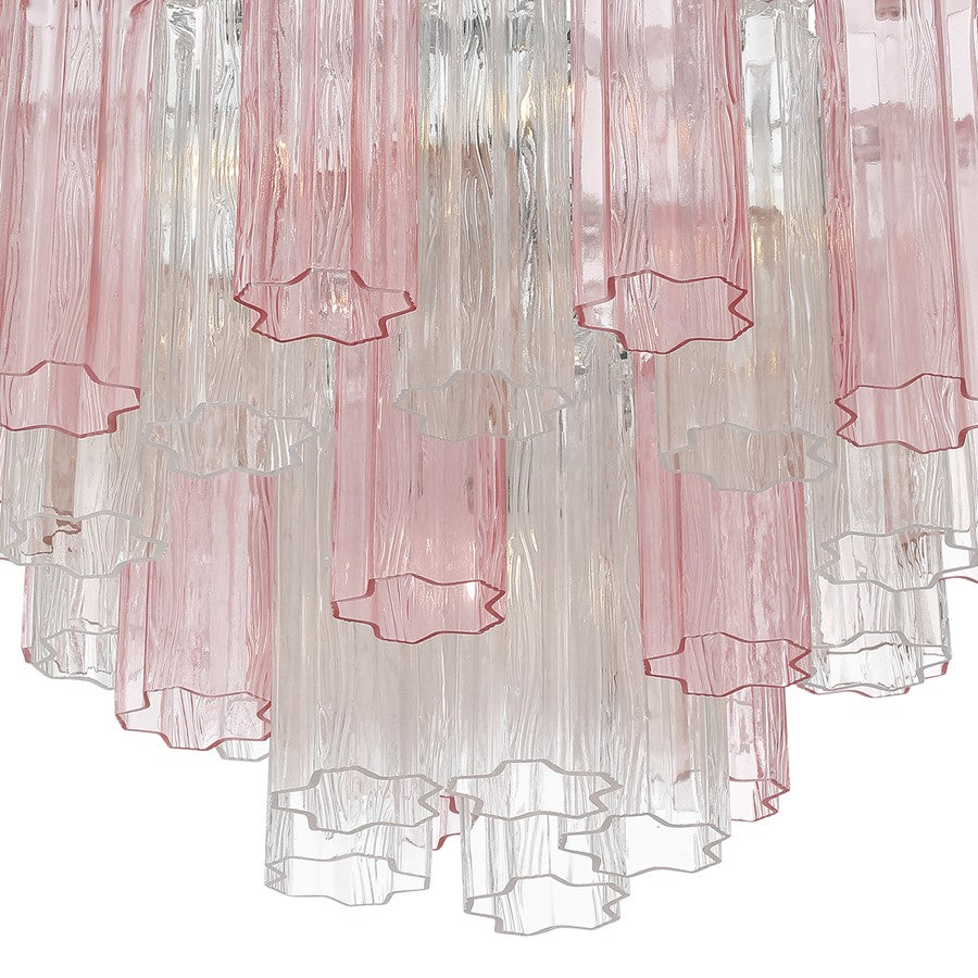 Crystorama Addis 9 Light Chandelier, Chrome/Spring