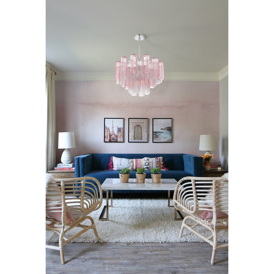 Crystorama Addis 9 Light Chandelier, Chrome/Spring