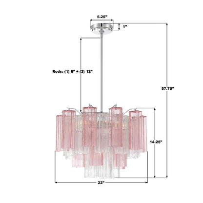 Crystorama Addis 9 Light Chandelier, Chrome/Spring
